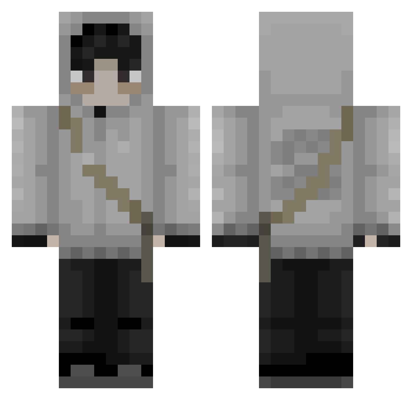 WallHere Minecraft skin, front and back view