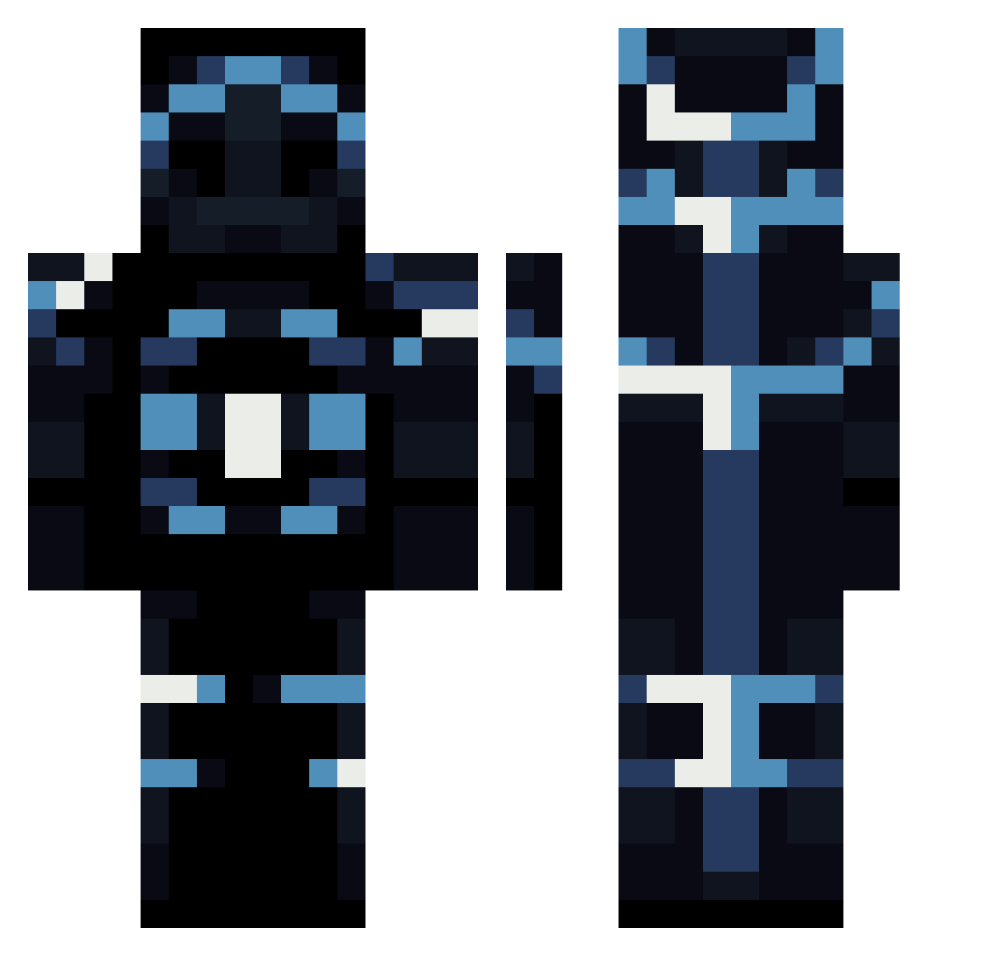 NeubergHero Minecraft skin, front and back view