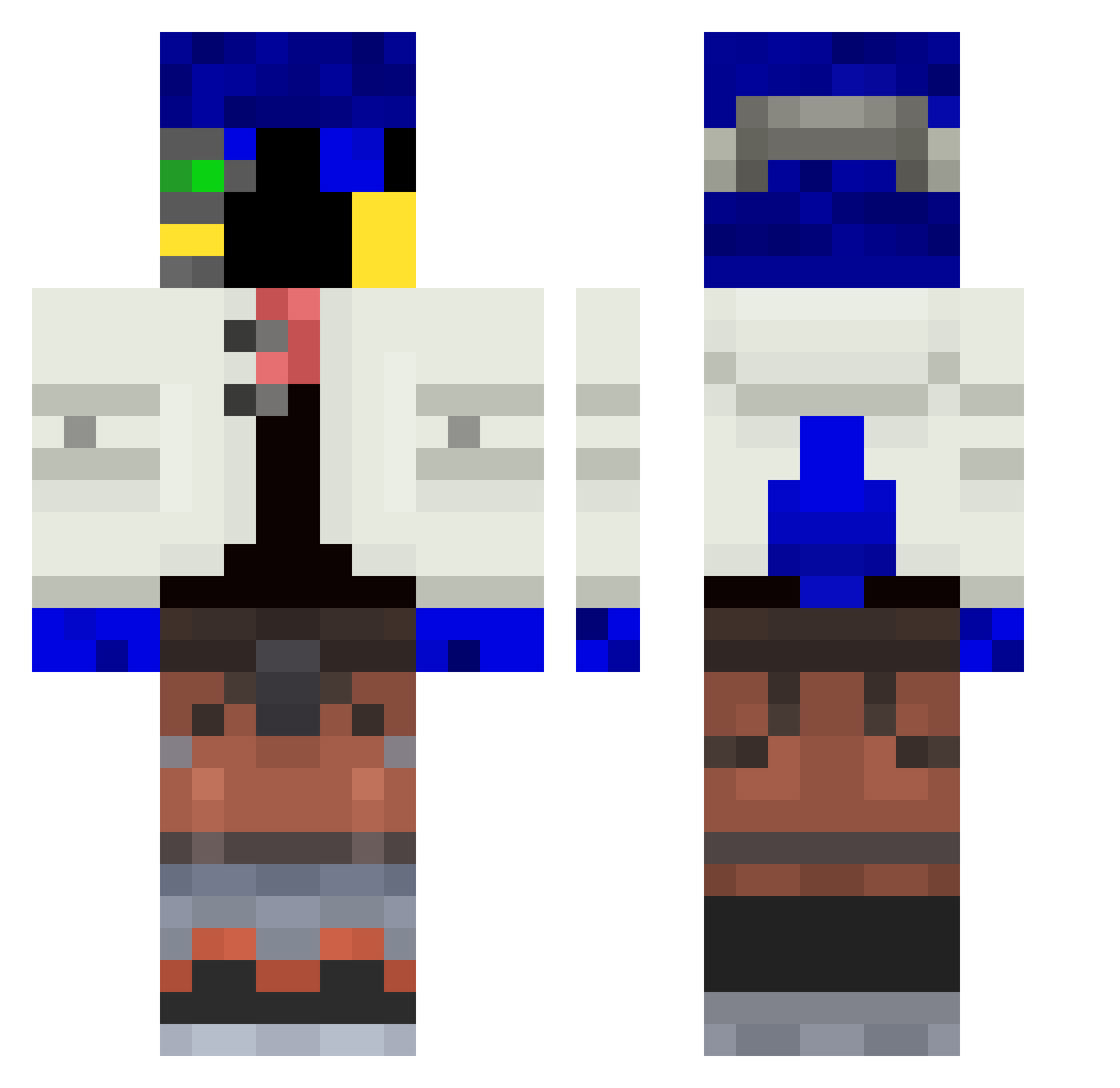 Lingala Minecraft skin, front and back view