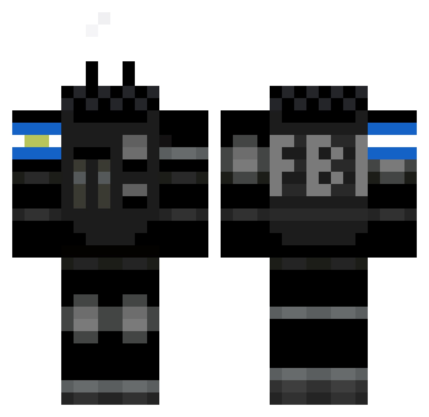 Clever Minecraft skin, front and back view