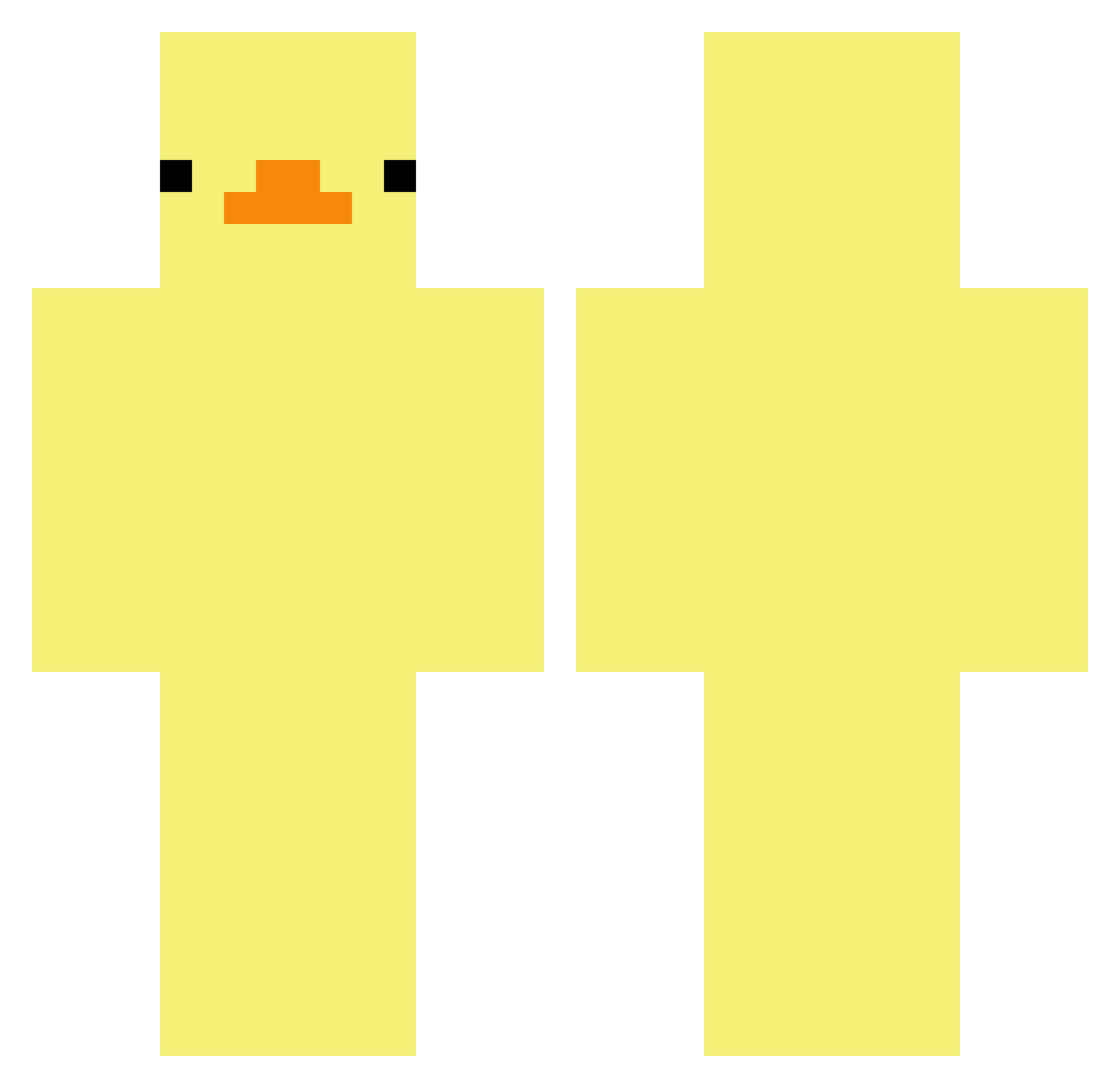 wiship Minecraft skin, front and back view
