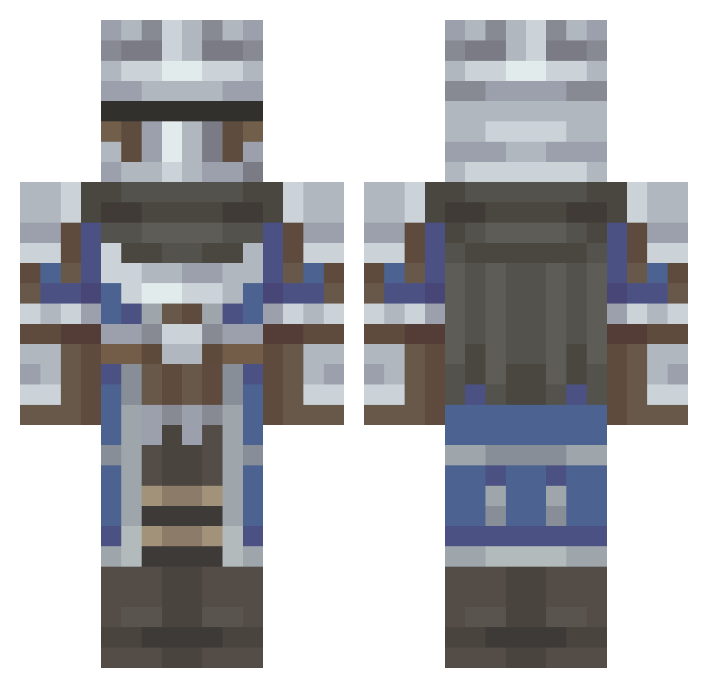 Jamer_Time Minecraft skin, front and back view
