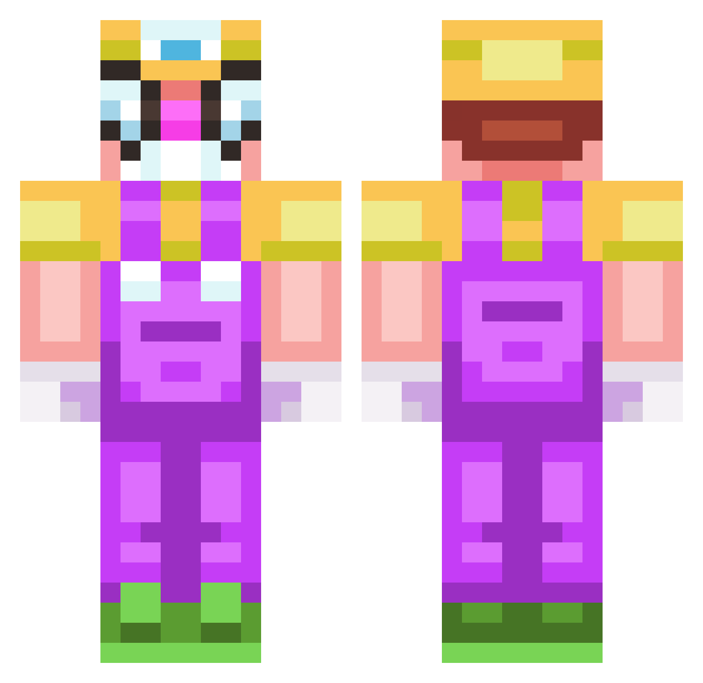 BikasDavid Minecraft skin, front and back view
