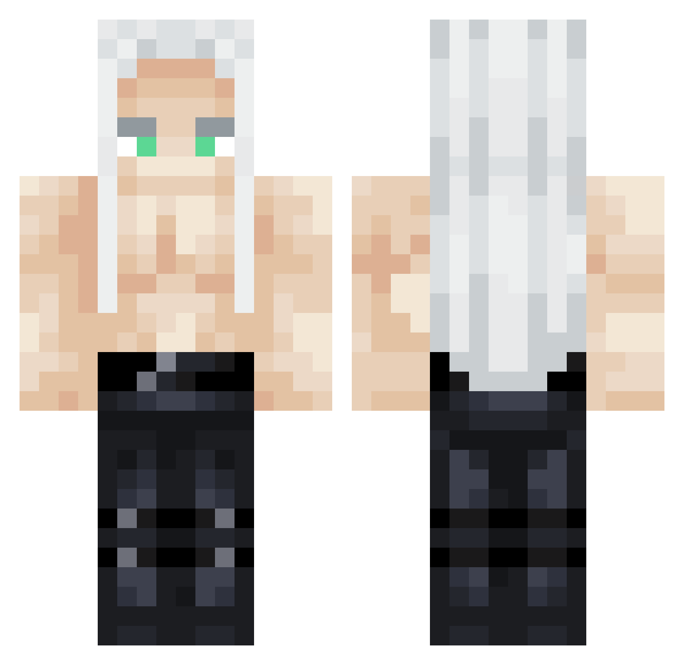 Charlockhomes Minecraft skin, front and back view
