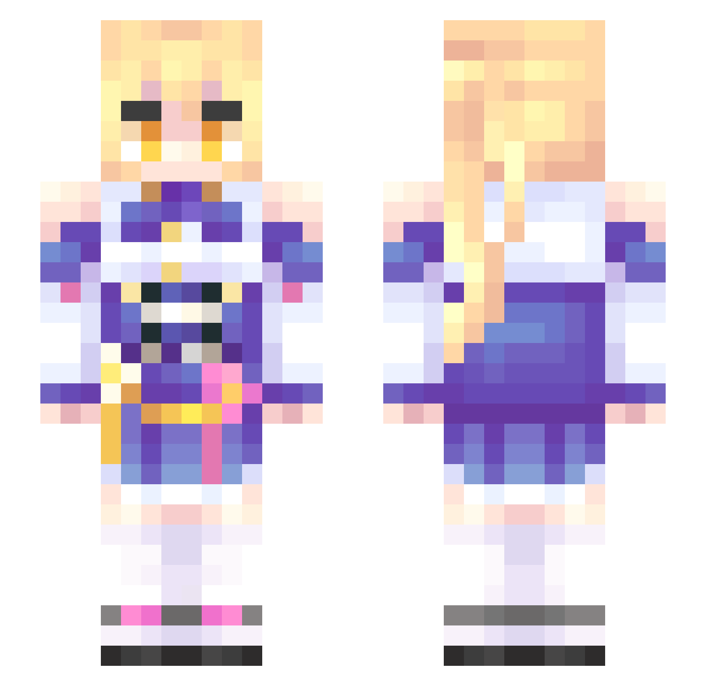byproducts Minecraft skin, front and back view