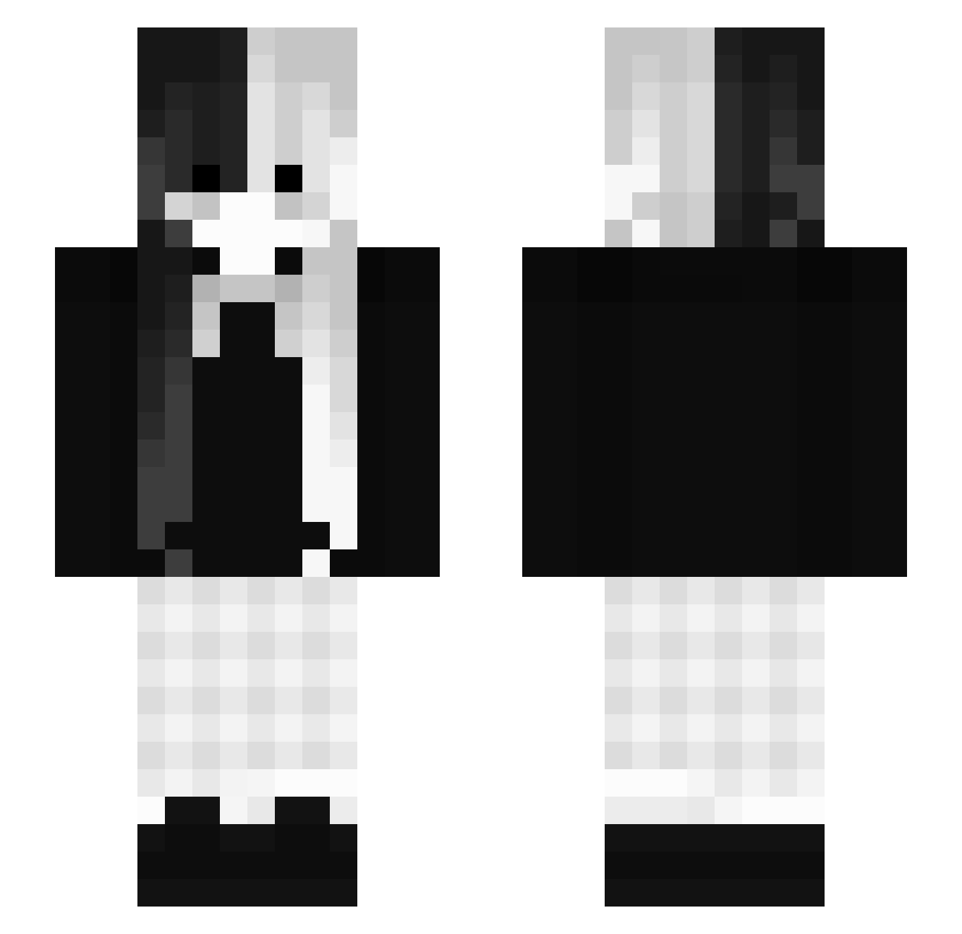 Qiaxnia Minecraft skin, front and back view