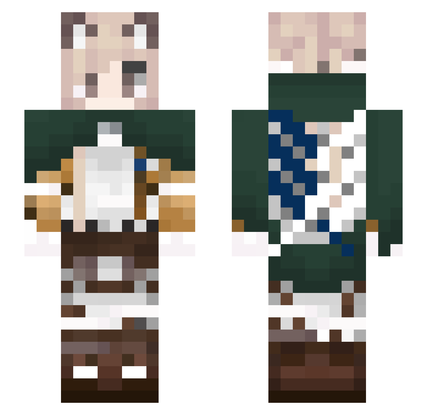 Maya_k Minecraft skin, front and back view