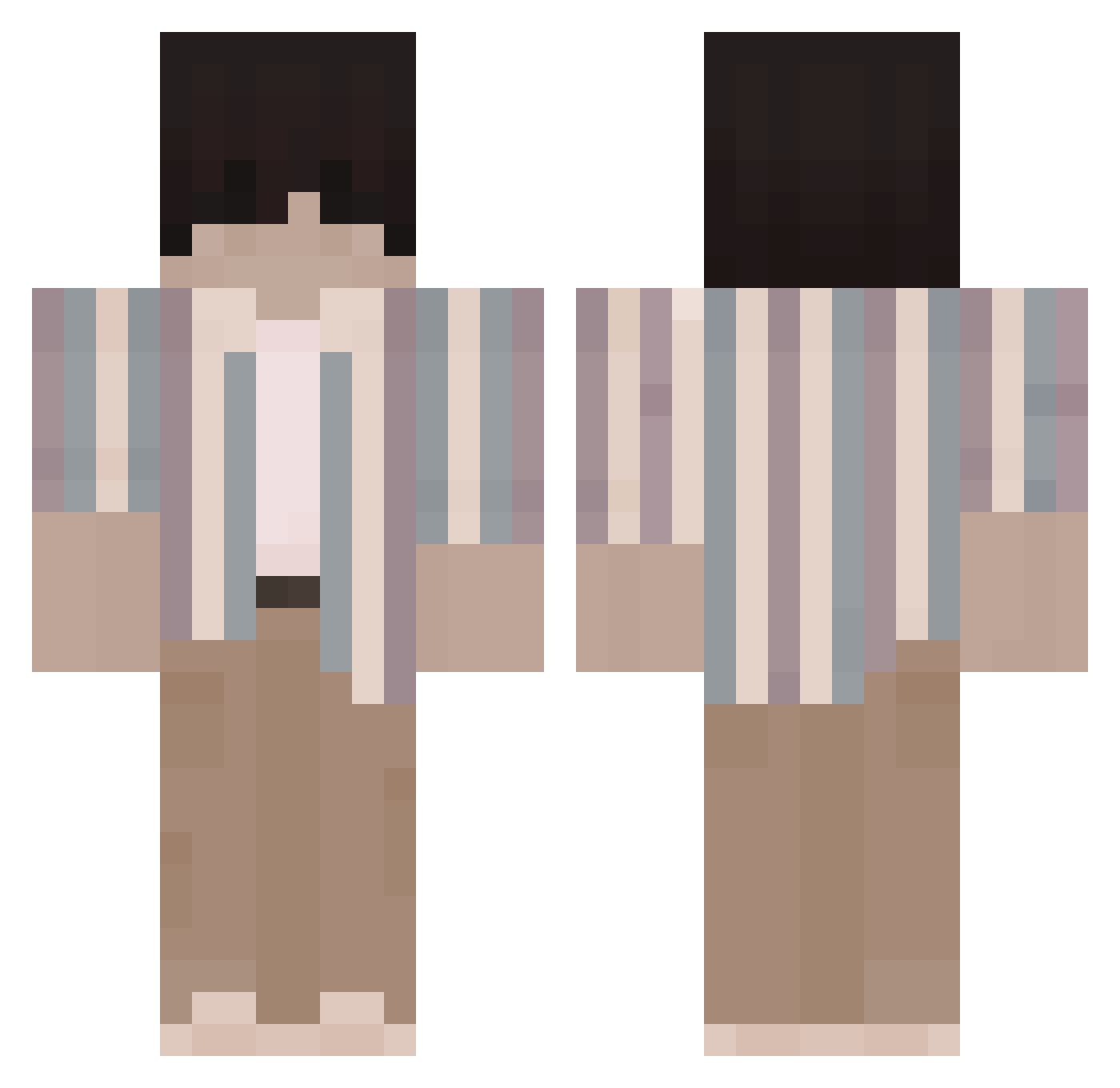 Zalty Minecraft skin, front and back view