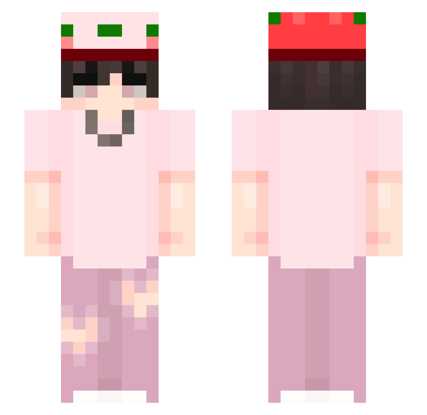 Wampeer Minecraft skin, front and back view