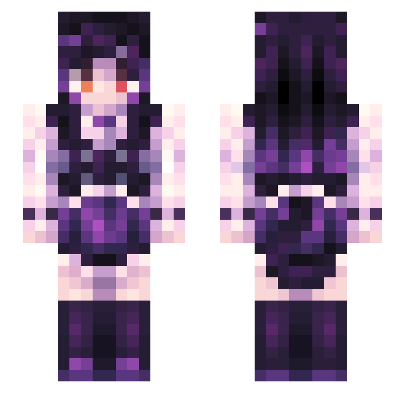 Rosa_Scarlet Minecraft skin, front and back view
