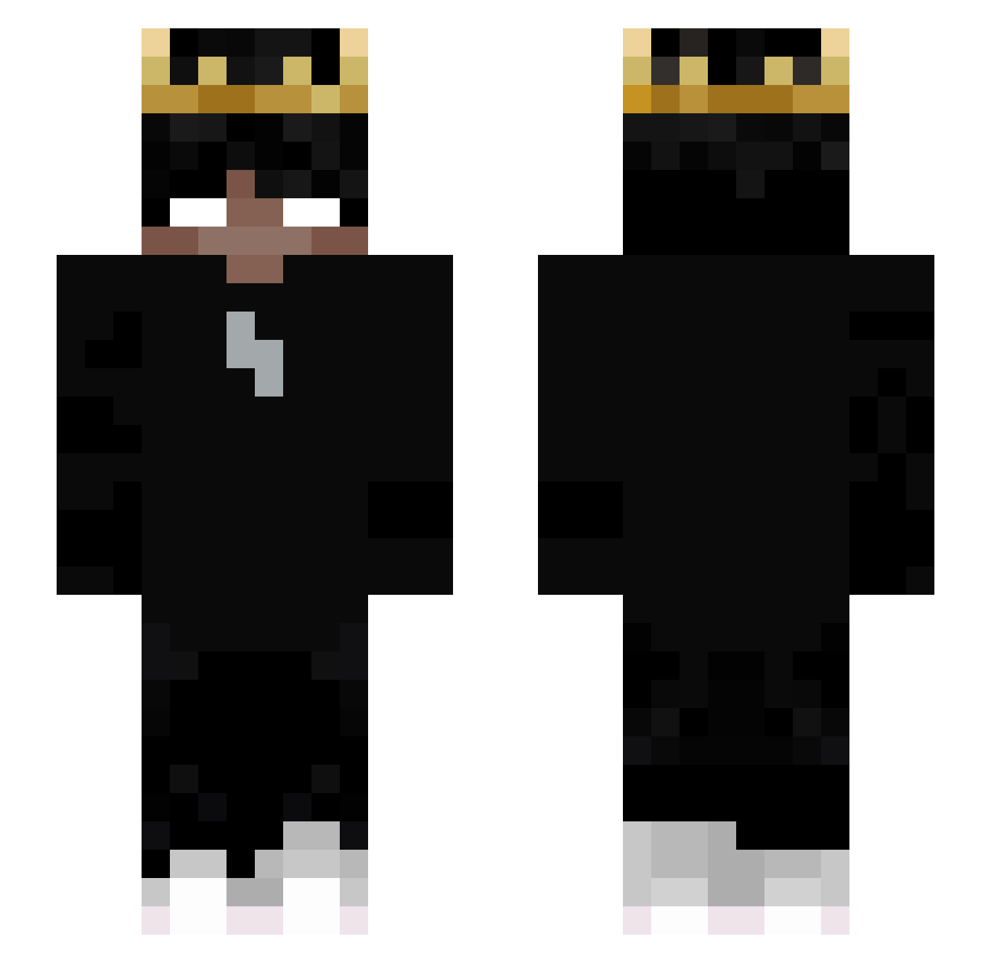 Zeusinho Minecraft skin, front and back view