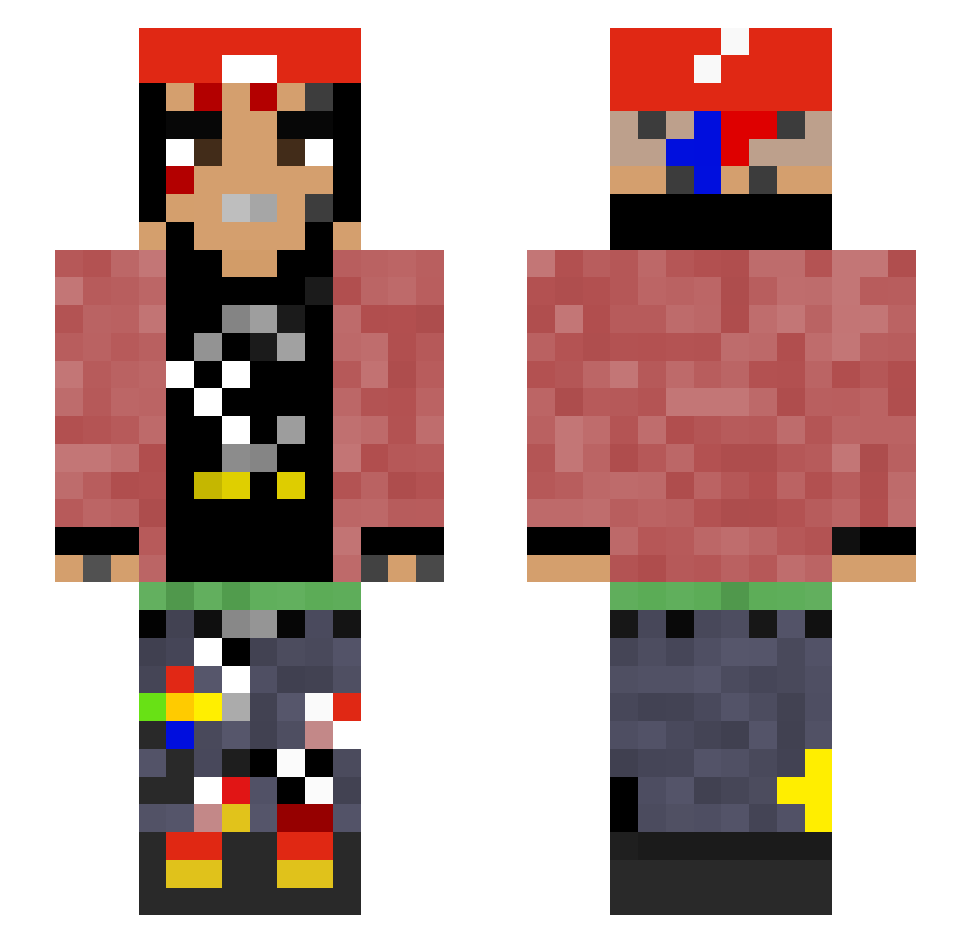 j_kt Minecraft skin, front and back view