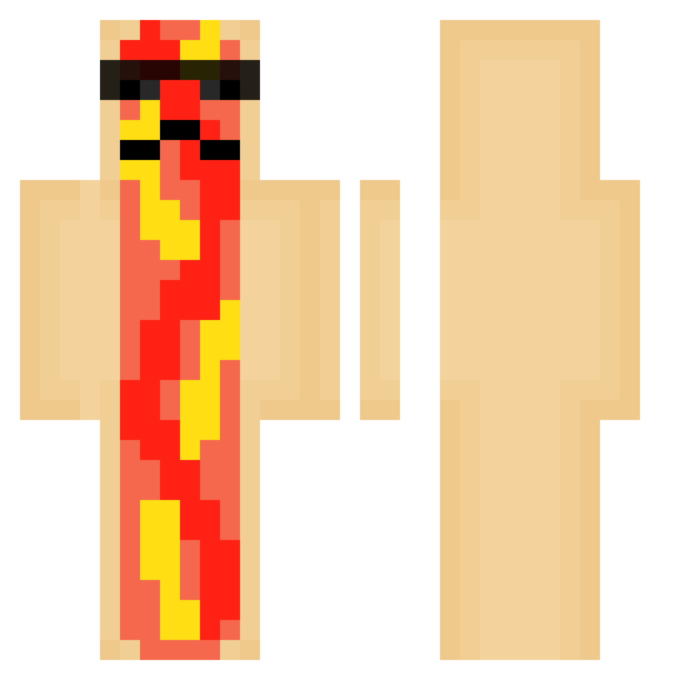 no_ip Minecraft skin, front and back view
