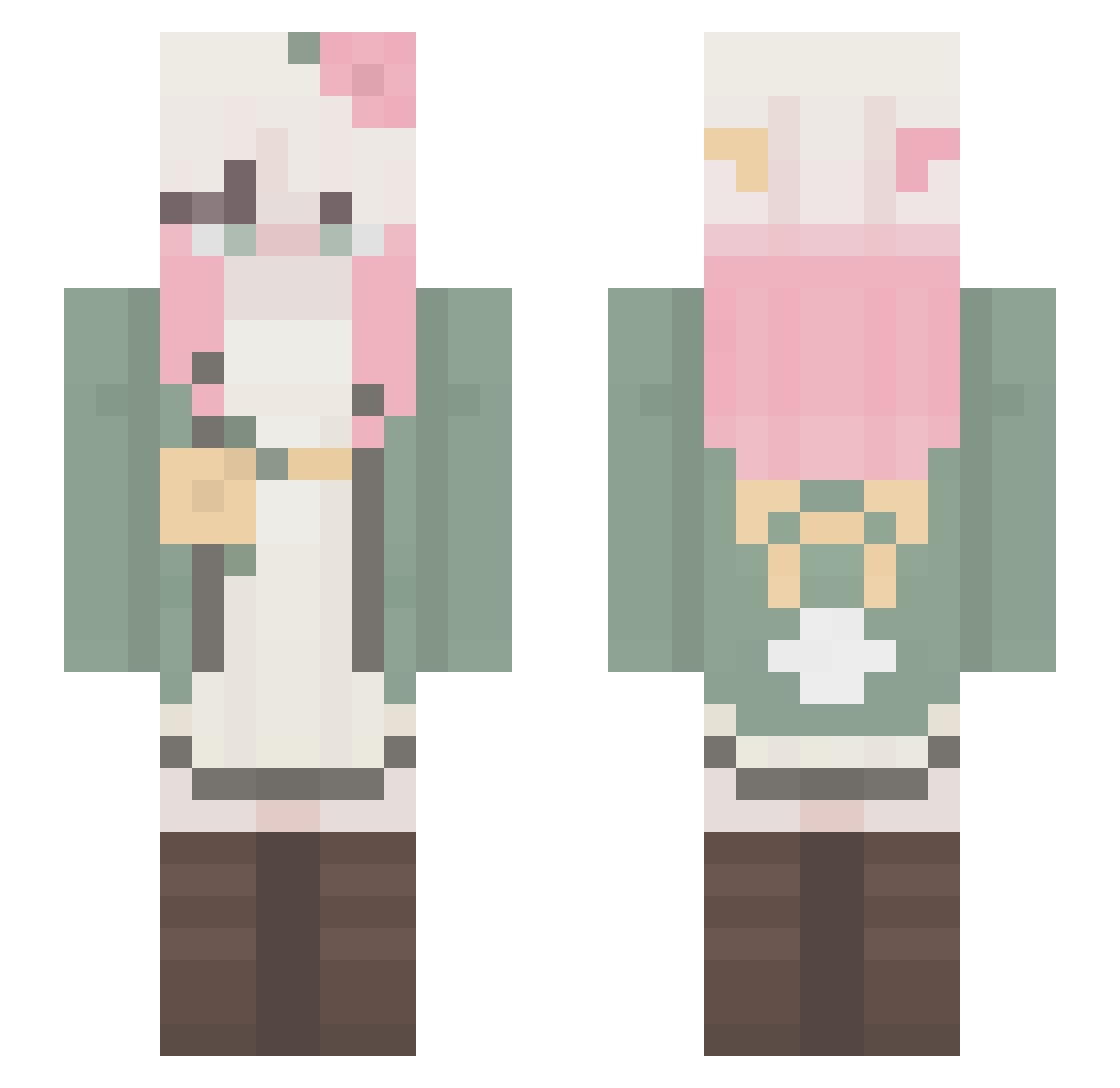 Izumir Minecraft skin, front and back view