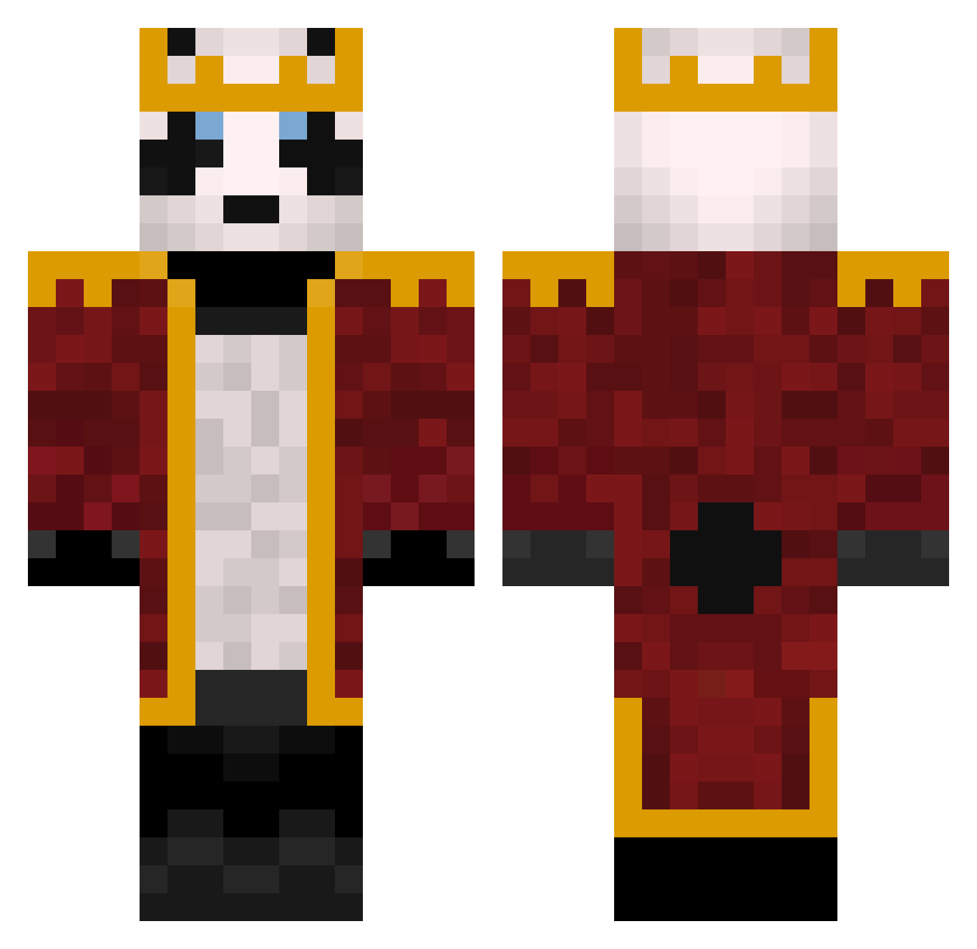 Vaporless Minecraft skin, front and back view