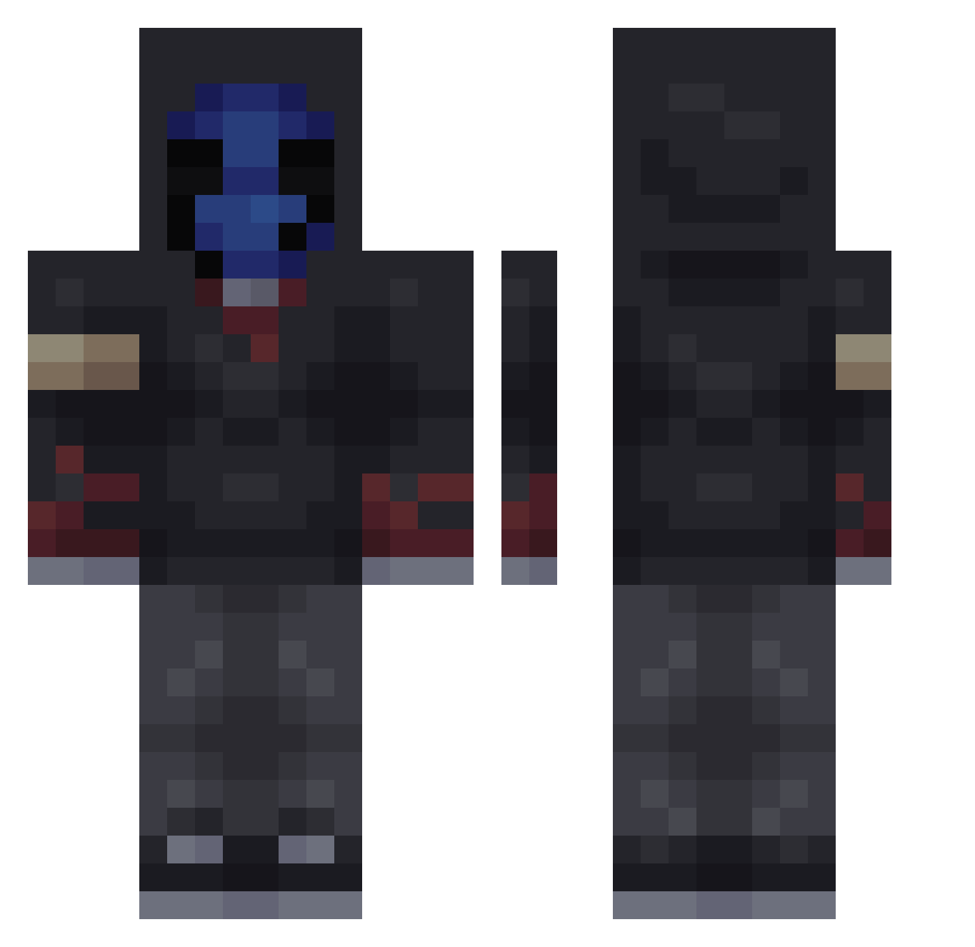 tvs4e Minecraft skin, front and back view