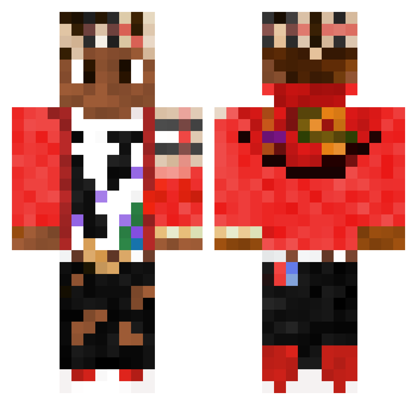 Atdihau Minecraft skin, front and back view