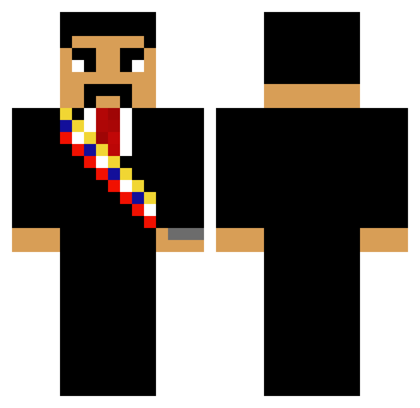 SrMaduro Minecraft skin, front and back view