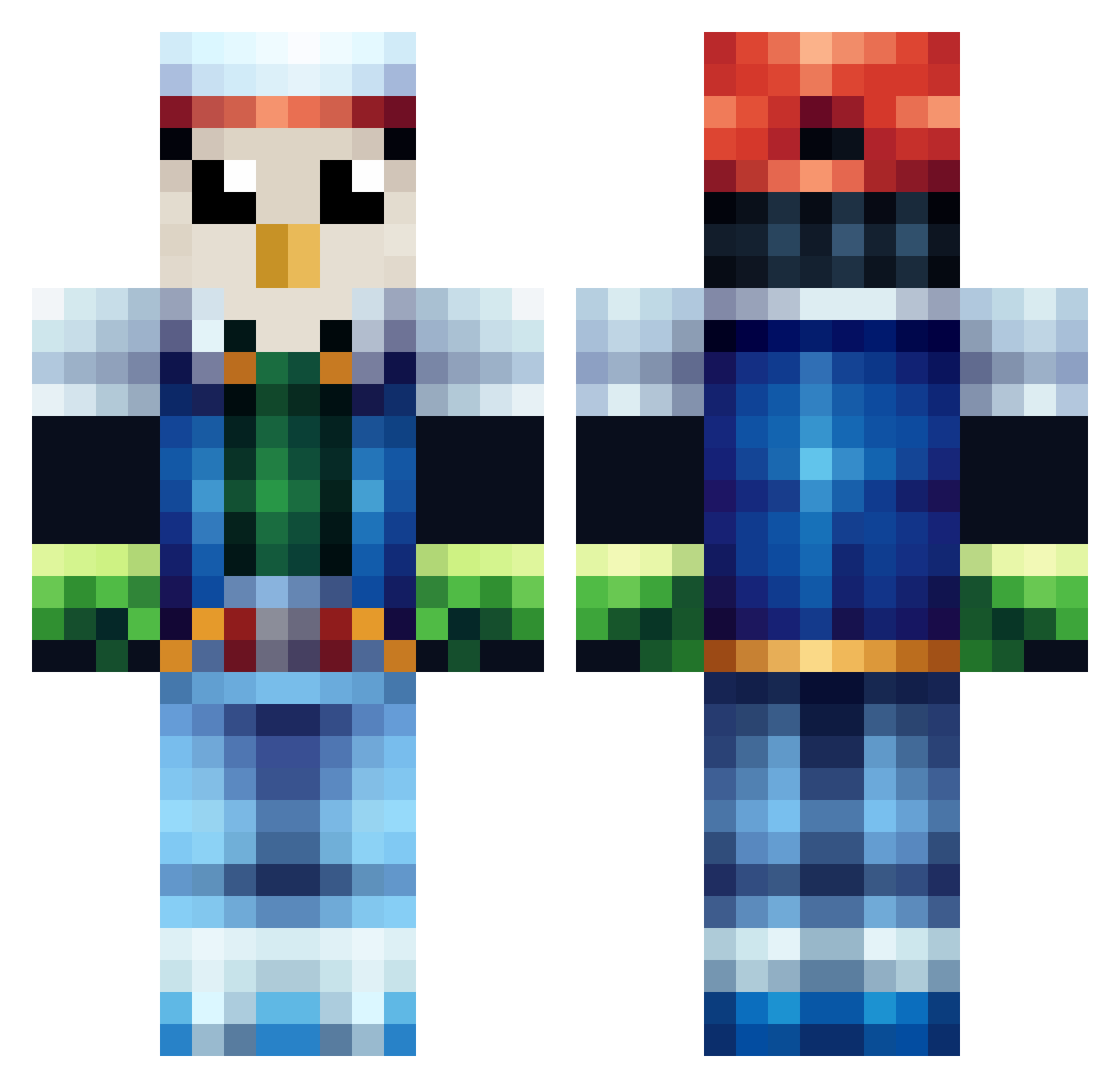 SimplyPenguin Minecraft skin, front and back view