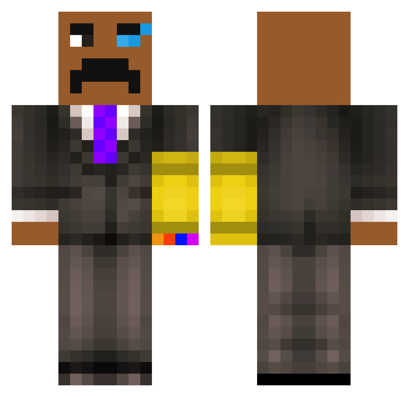 SomeBlueChicken Minecraft skin, front and back view