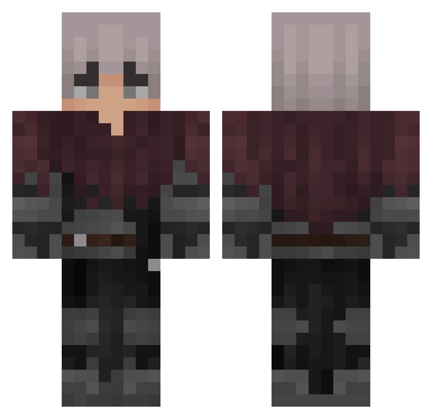 madzvch Minecraft skin, front and back view