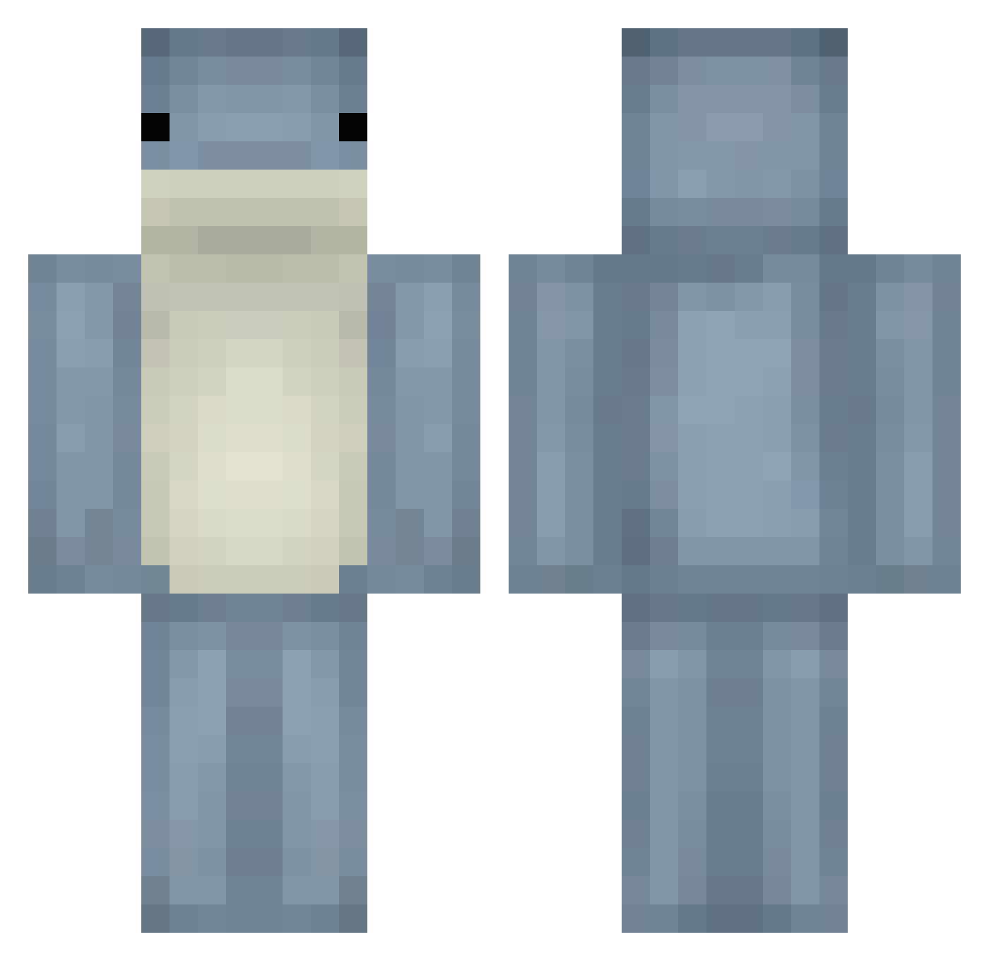 WhereIsLodesse Minecraft skin, front and back view