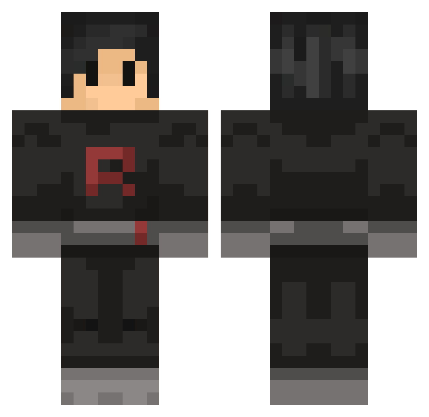 Stelouz Minecraft skin, front and back view