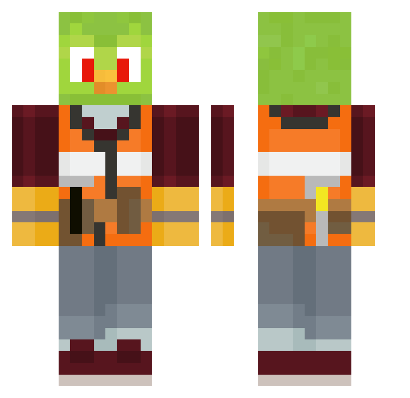TomSansJerry Minecraft skin, front and back view