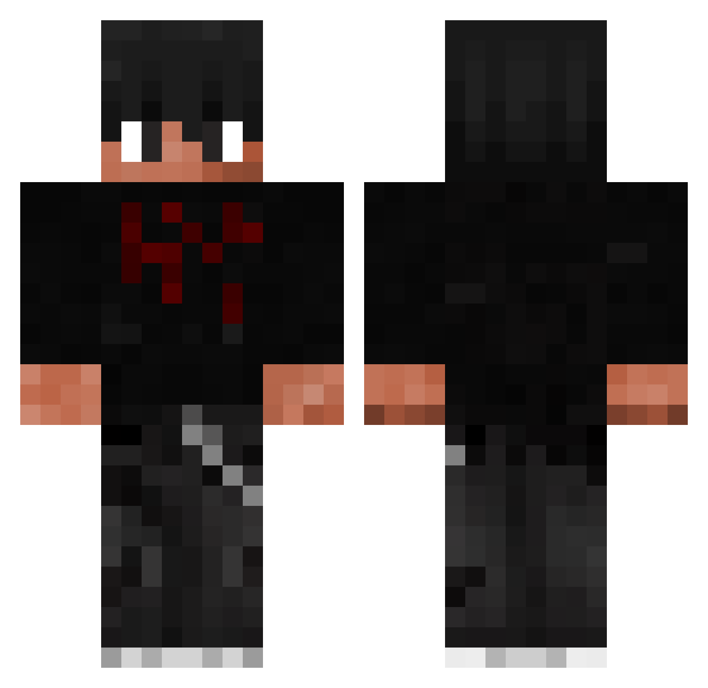Yasokage Minecraft skin, front and back view