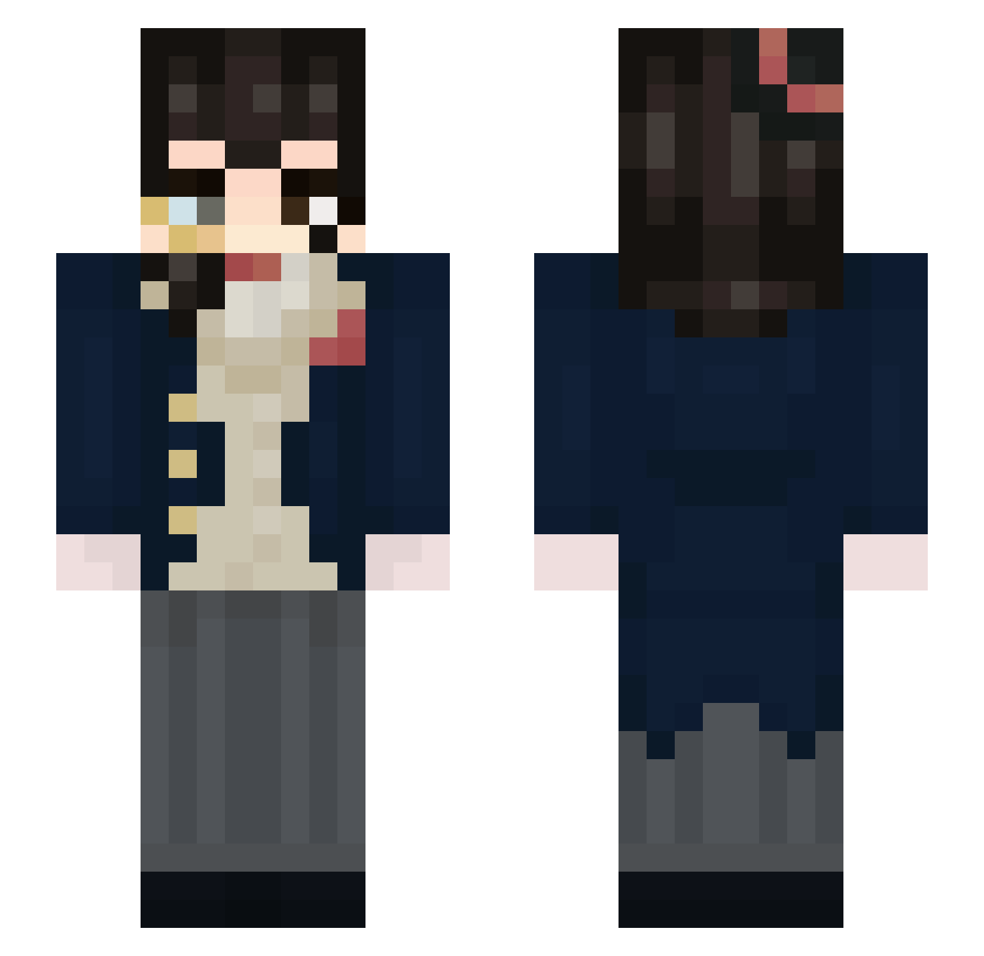 msnt Minecraft skin, front and back view