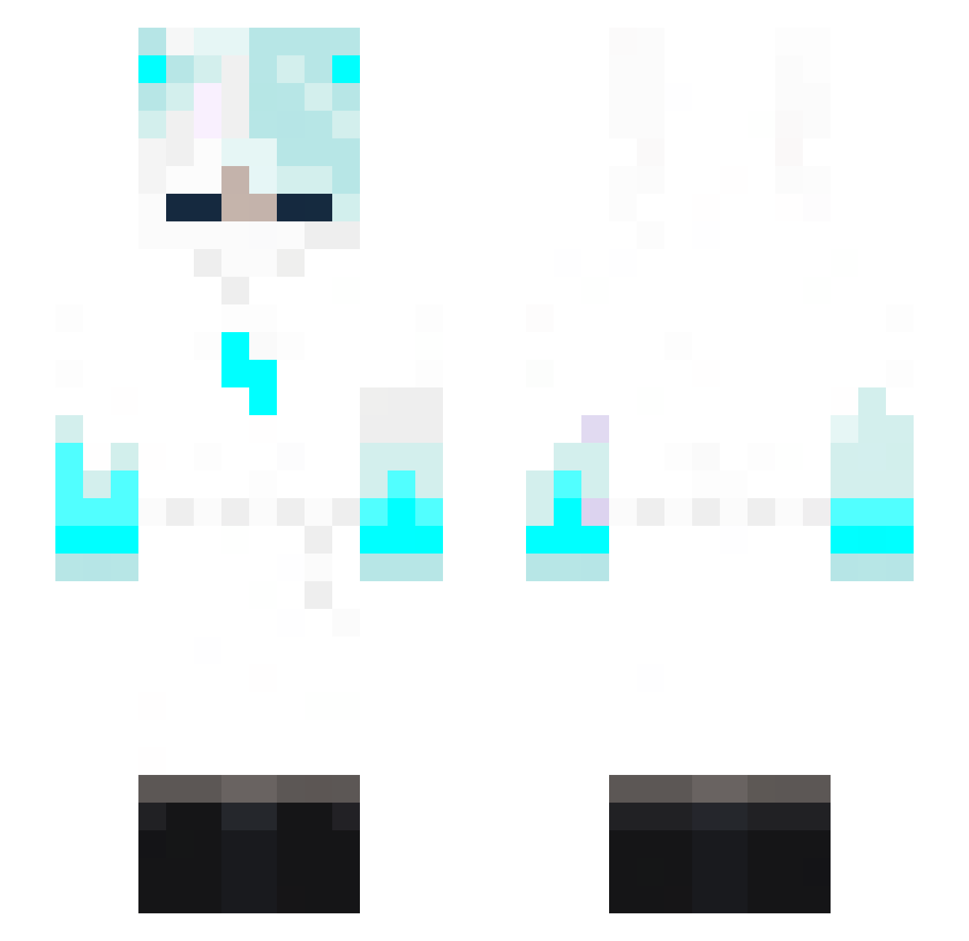 hd_vezer Minecraft skin, front and back view