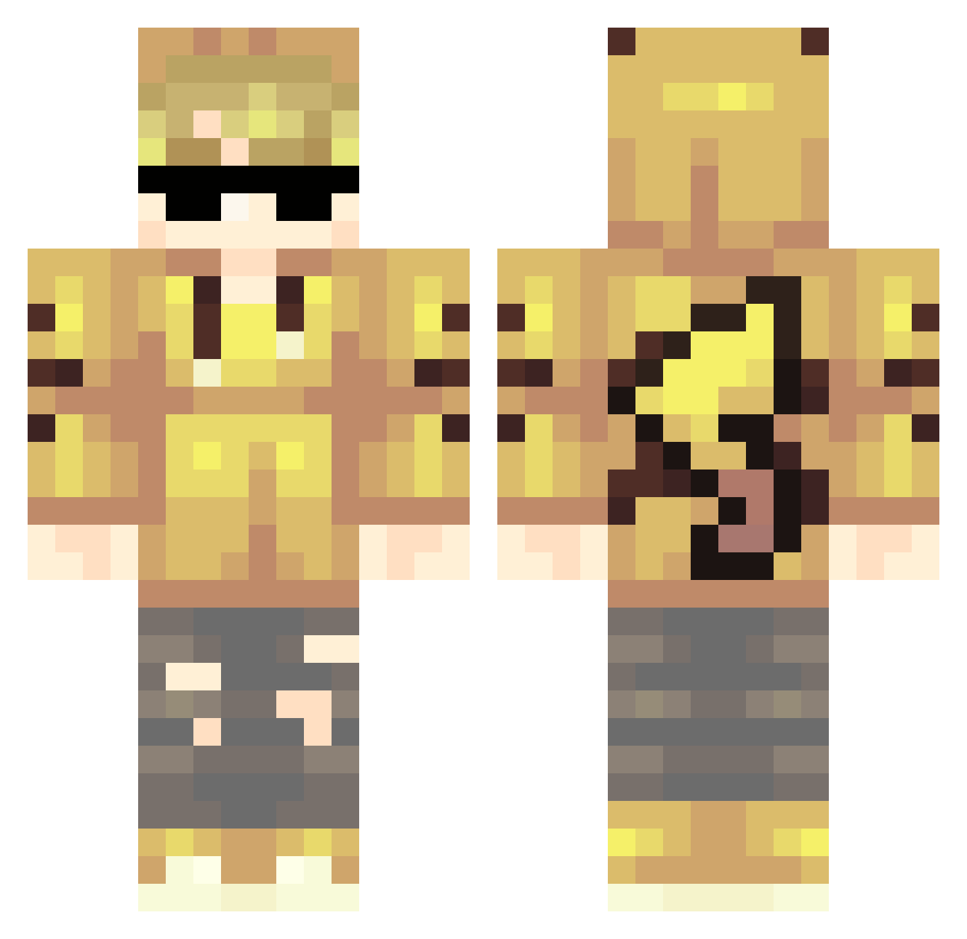 TurokDSC Minecraft skin, front and back view
