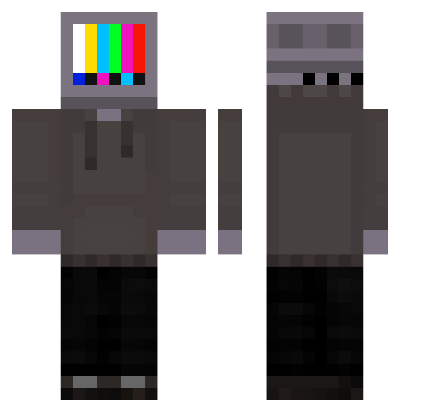 AntiBots_ Minecraft skin, front and back view