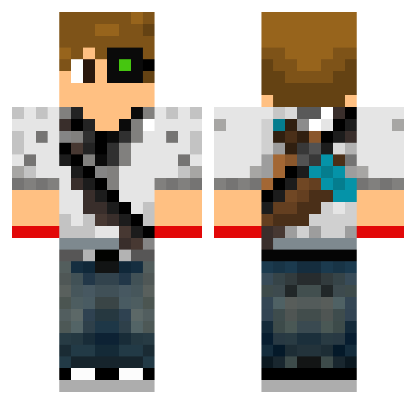 Mechanization Minecraft skin, front and back view