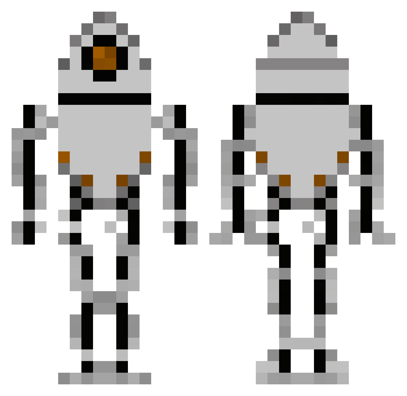 Enderium Minecraft skin, front and back view