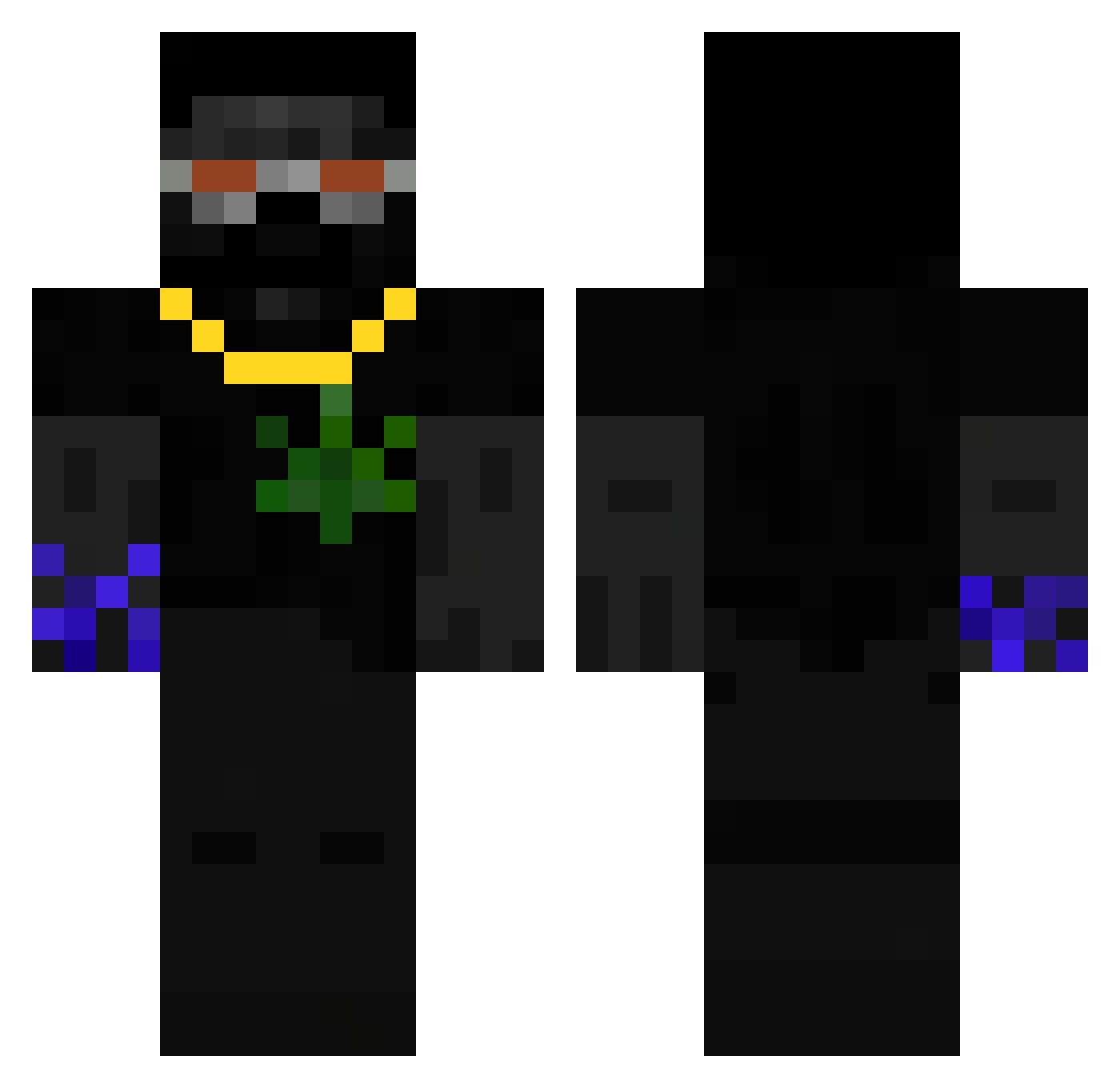 Undoable Minecraft skin, front and back view