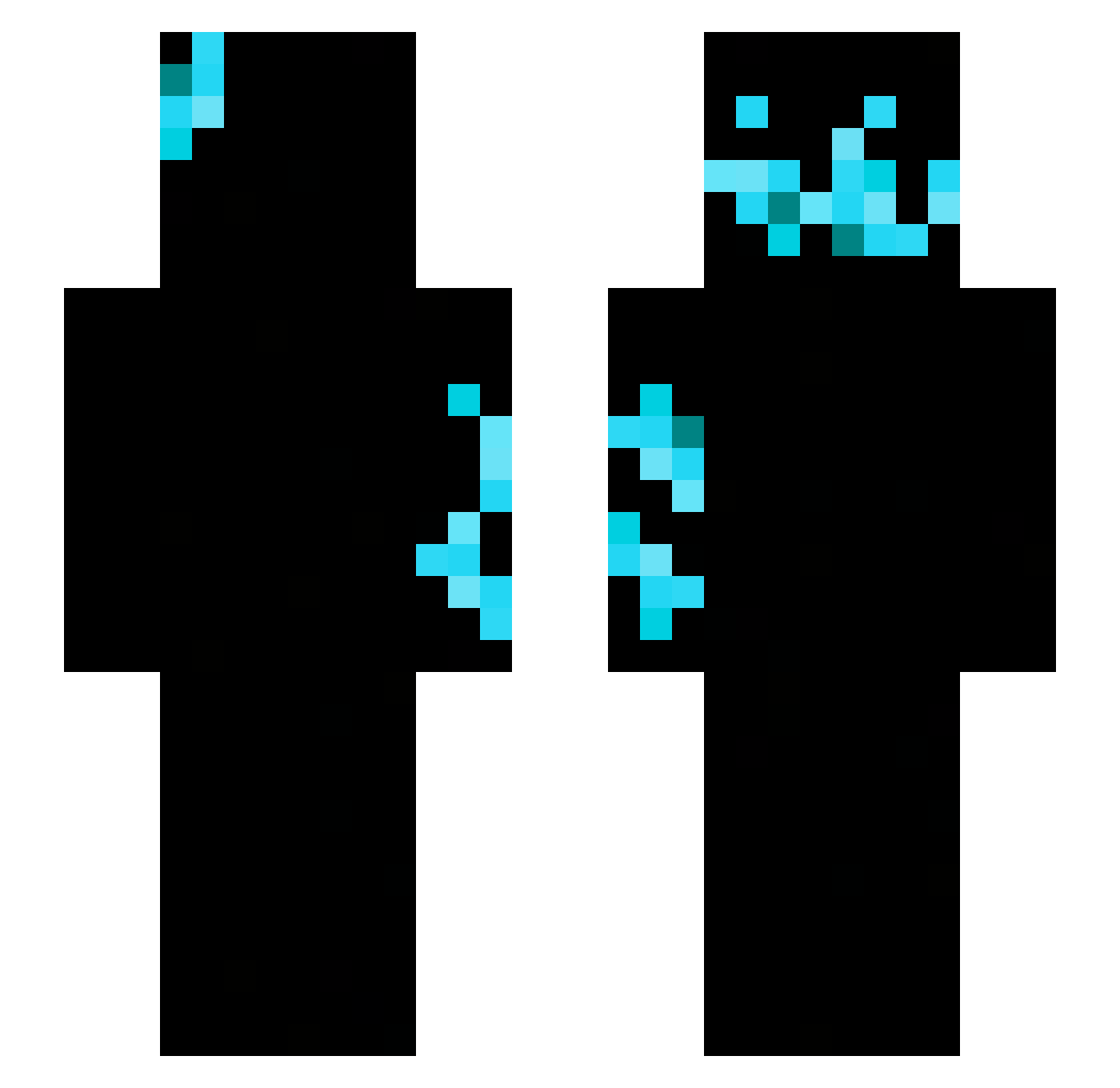 Wohatle Minecraft skin, front and back view