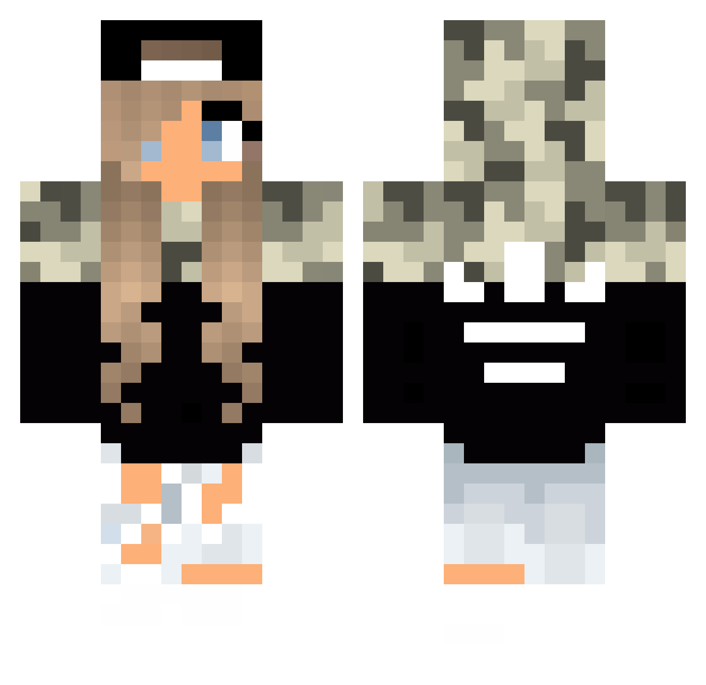 Doda12 Minecraft skin, front and back view