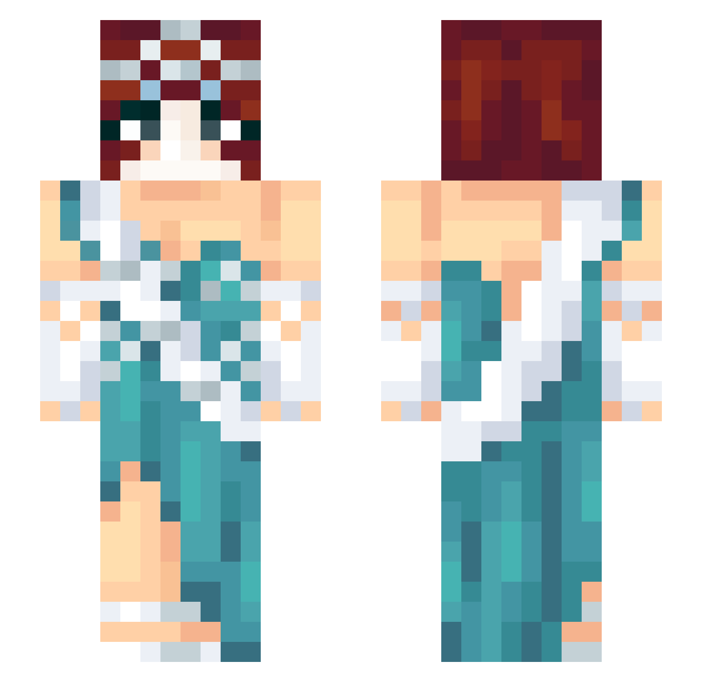 Harrow__ Minecraft skin, front and back view