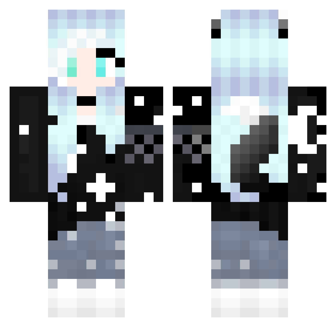 MusicMoon22 Minecraft skin, front and back view