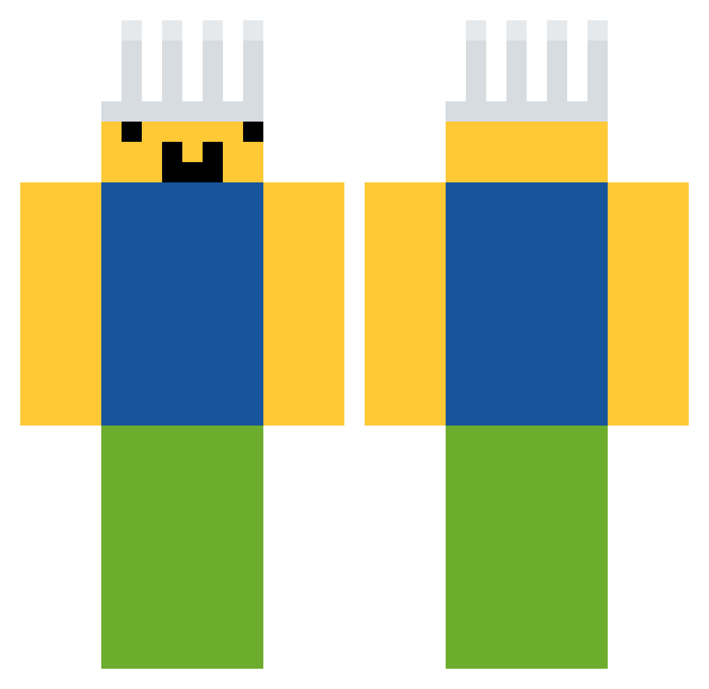 Erazor54 Minecraft skin, front and back view