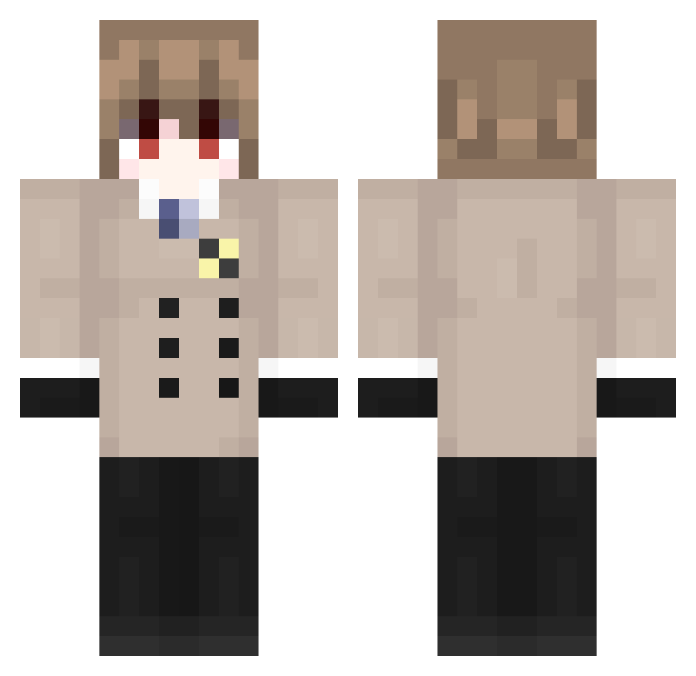 Antrek03 Minecraft skin, front and back view