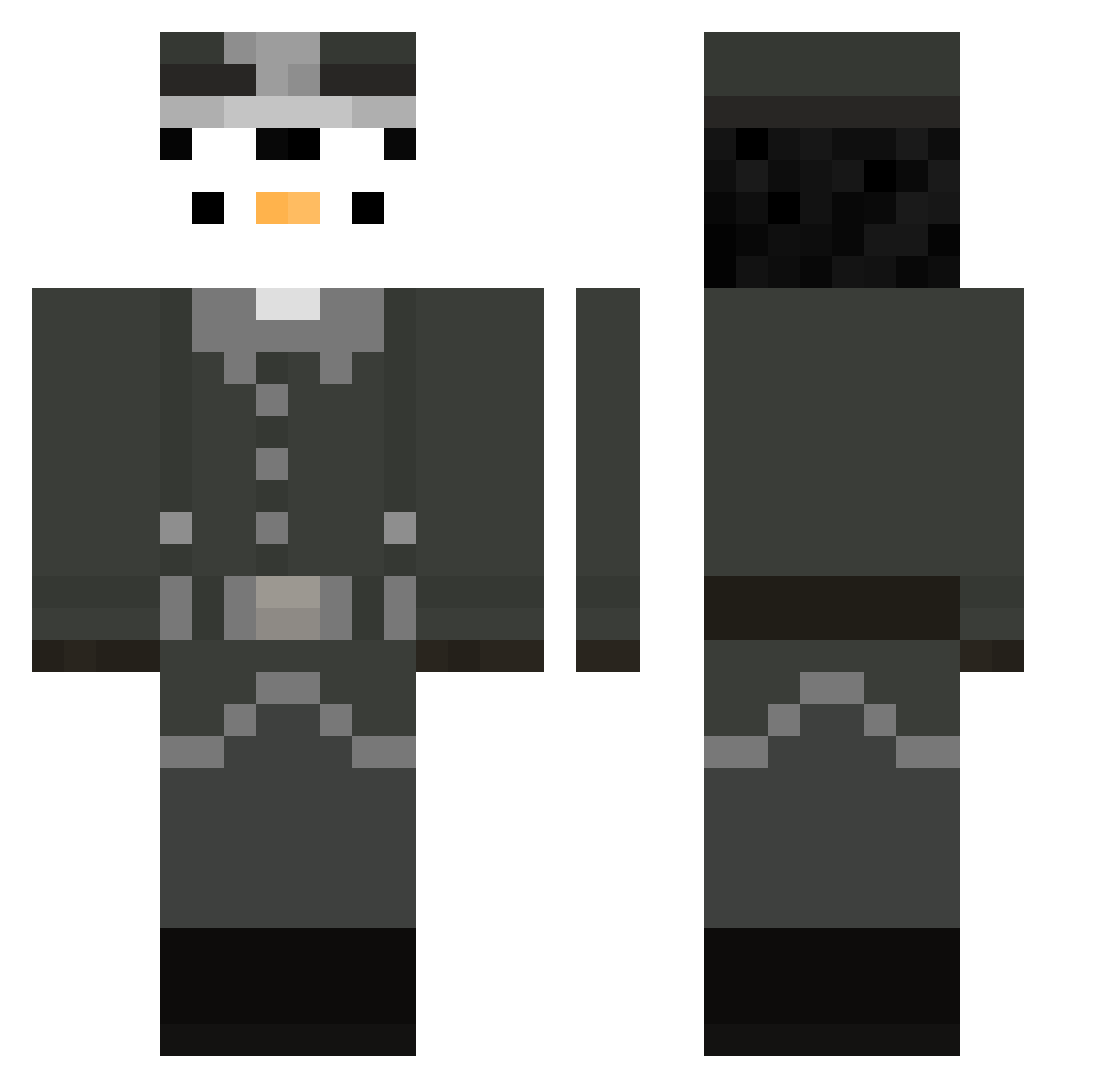Pafyn Minecraft skin, front and back view
