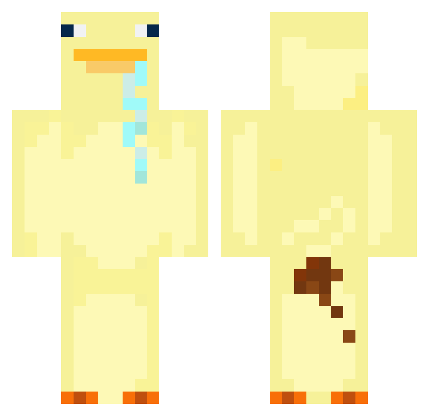 rayuuii Minecraft skin, front and back view