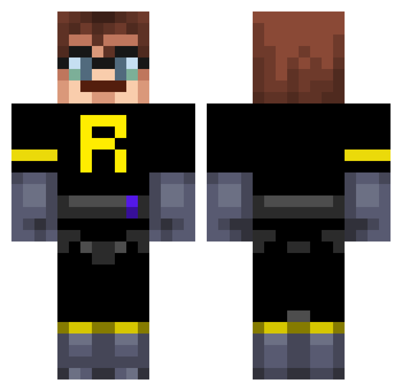 Akin_0 Minecraft skin, front and back view