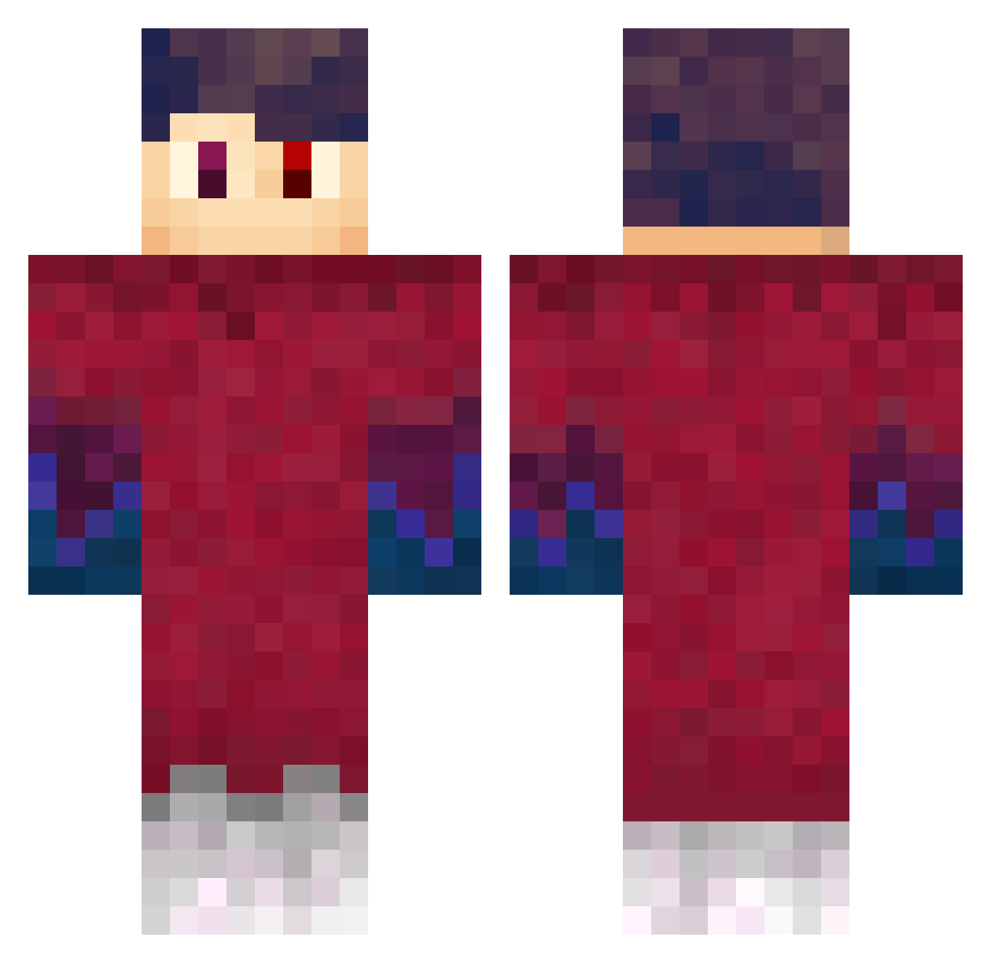 Dubino Minecraft skin, front and back view