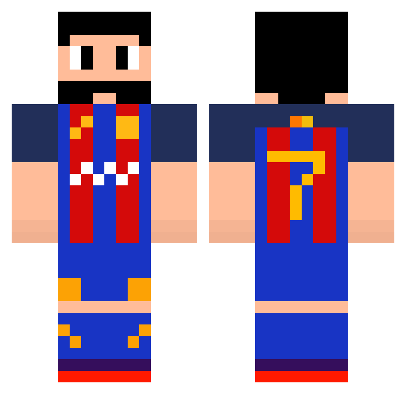ss2mle100les Minecraft skin, front and back view