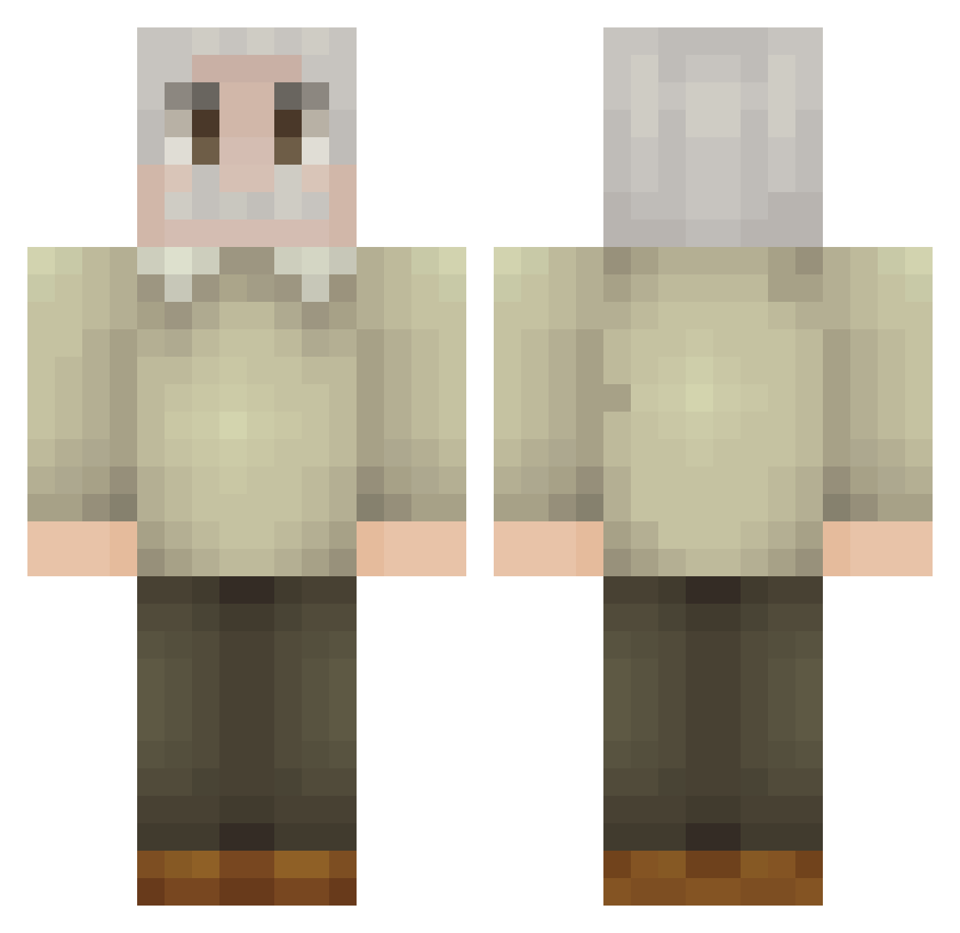 Pireus_ Minecraft skin, front and back view