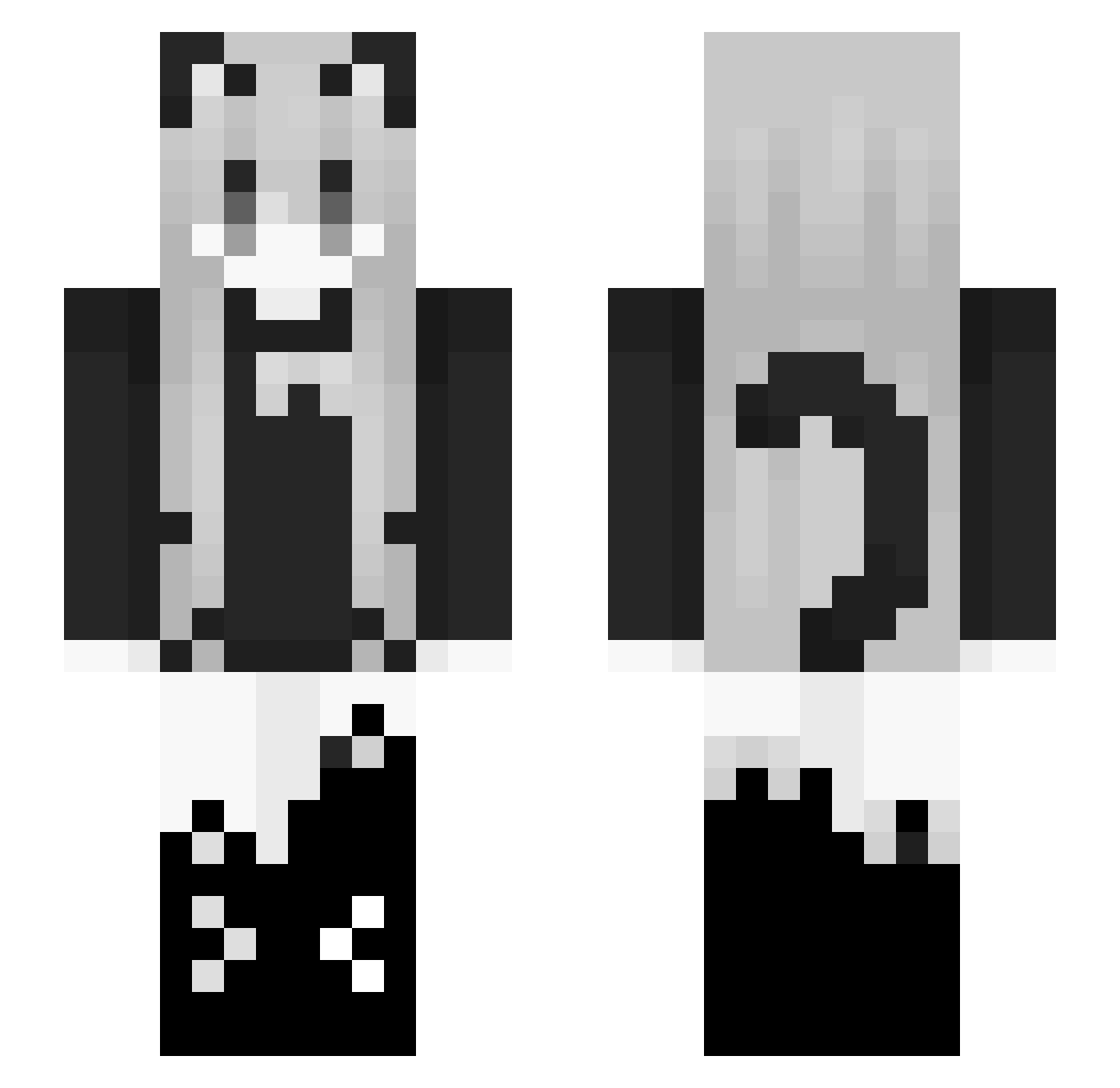 Neiruu8 Minecraft skin, front and back view