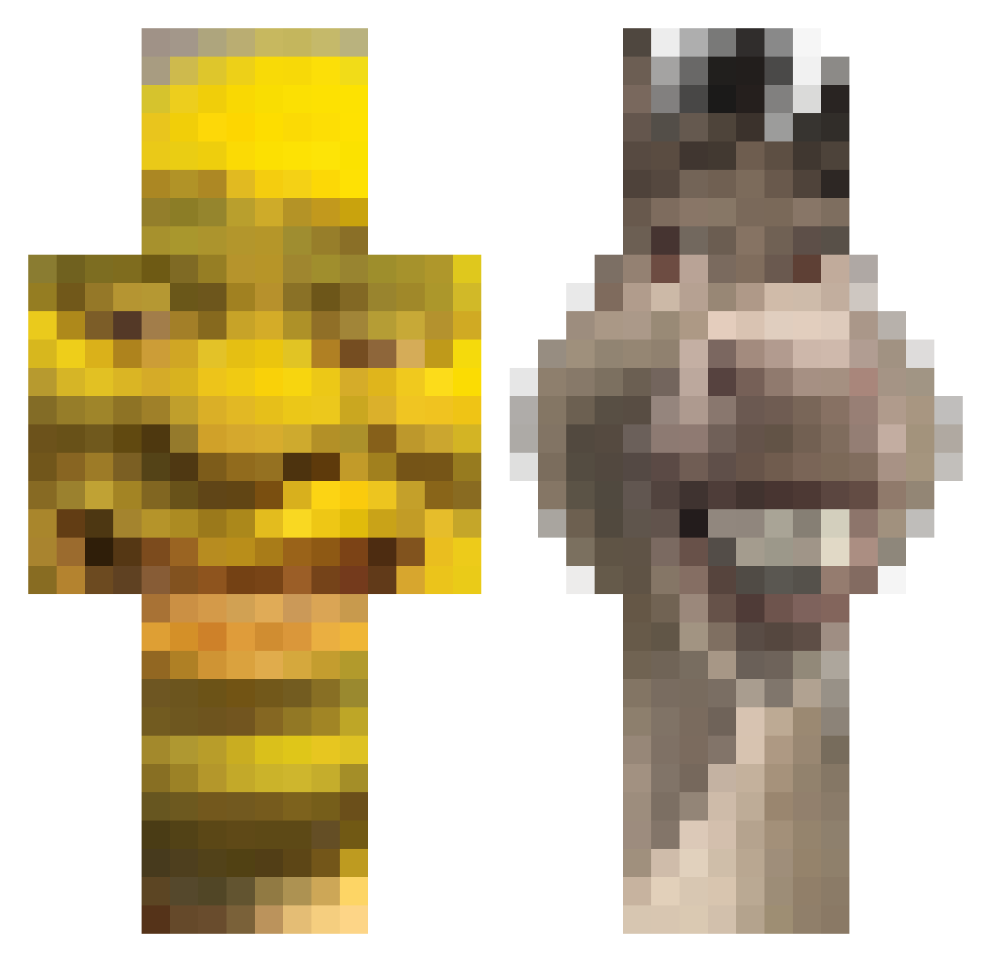 nxqhtsky Minecraft skin, front and back view